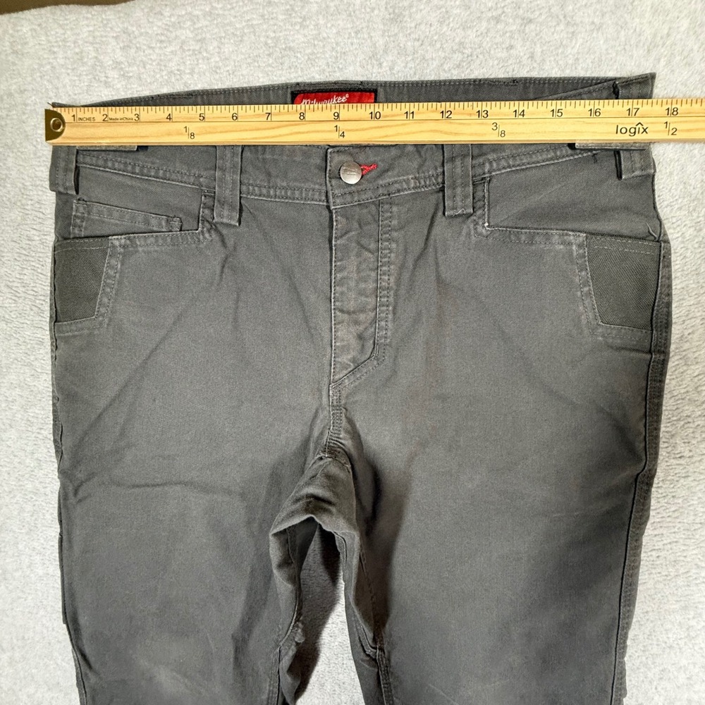 Milwaukee M650 Work Pants Mens 34x30 Gray Utility Carpenter Canvas Trousers - Picture 11 of 15